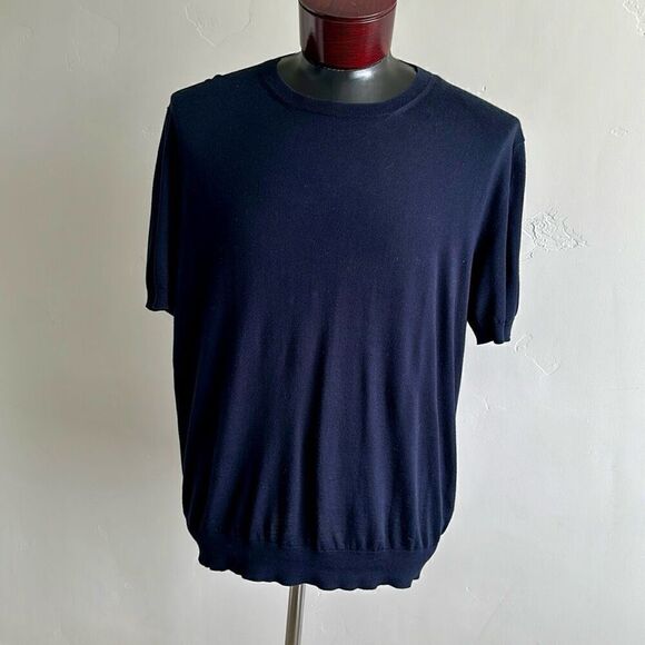 ZEGNA NAVY BLUE PREMIUM COTTON T-SHIRT - Picture 4 of 12